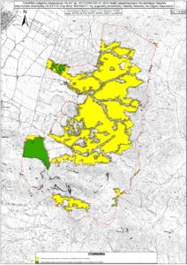 Χάρτης Νο2 – Με κίτρινο  σύμφωνα με την υπ’ αρ43175/1681/1-7-2015 εκτάσεις μη δασικού χαρακτήρα, μη υπαγόμενες στις διατάξεις της δασικής νομοθεσίας.